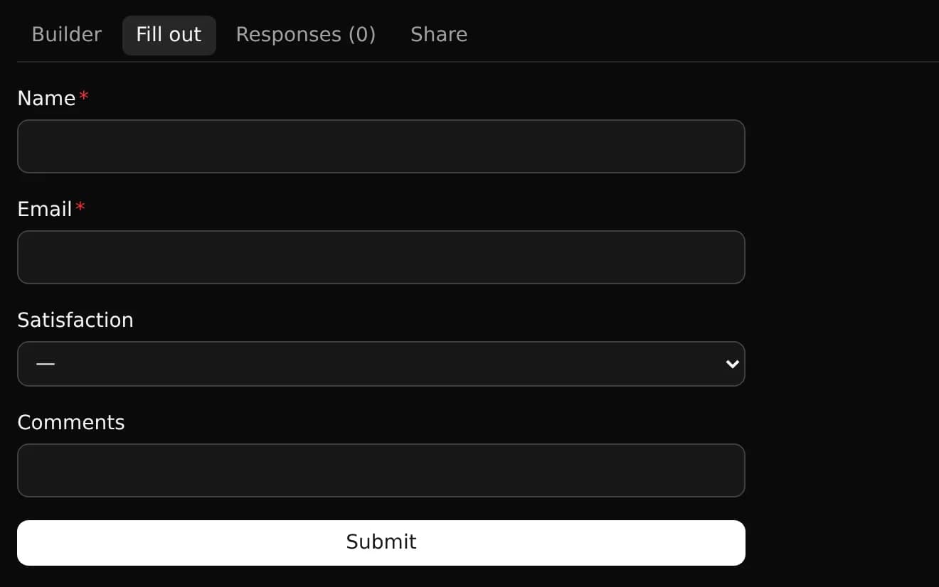 Submit it, and it lands in a database.